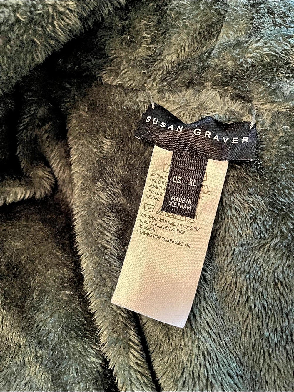 Susan Graver Quilted Hooded Jacket in Green & Orange Size XL - Picture 4 of 6